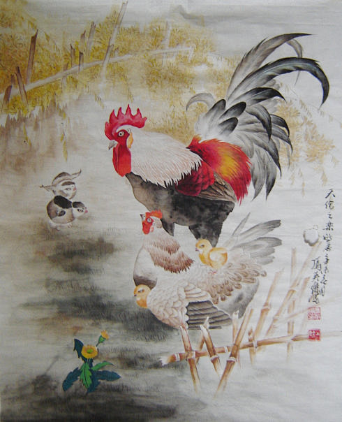 冯英杰工笔画鸡