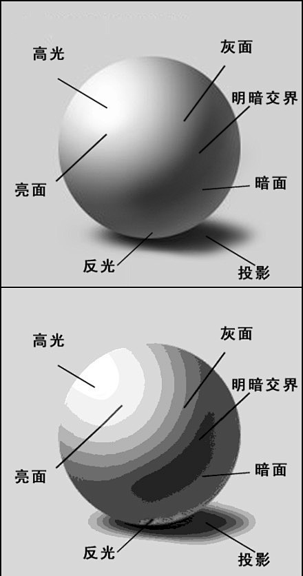 明暗五调子图片