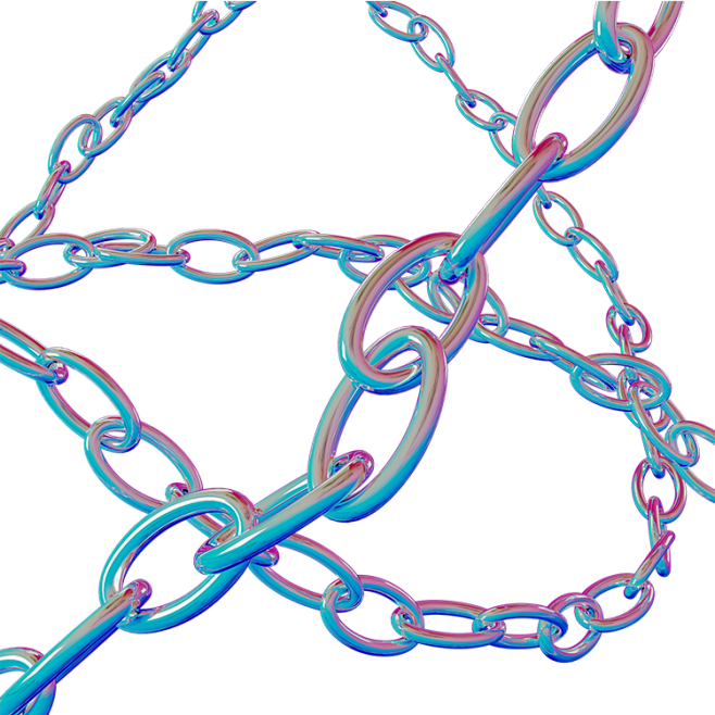 赛博朋克酸性风海报设计异形链条铁链元素免抠png