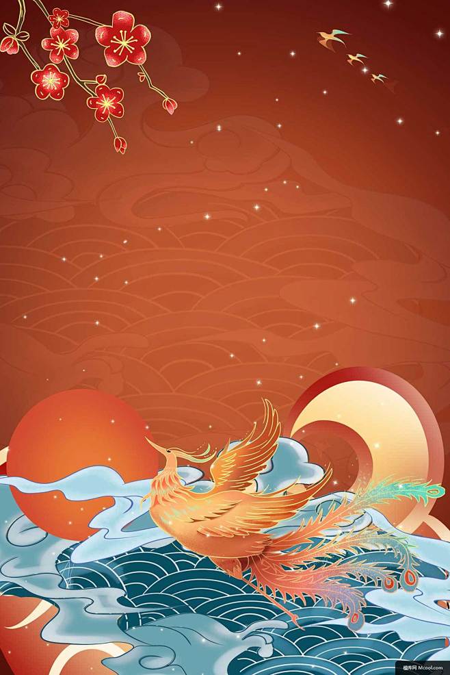 传统纹样背景国潮文化海报中国风背景中式背景新中式背景复古手绘背景