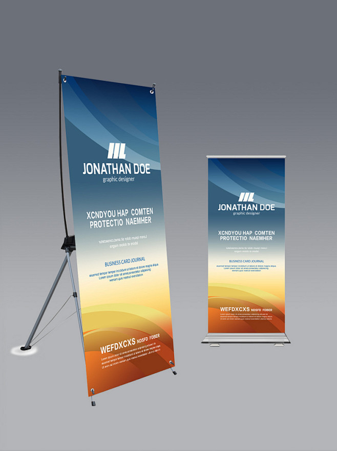 现代风科技x展架设计时尚易拉宝展架背景高端易拉宝精美展架素材展架