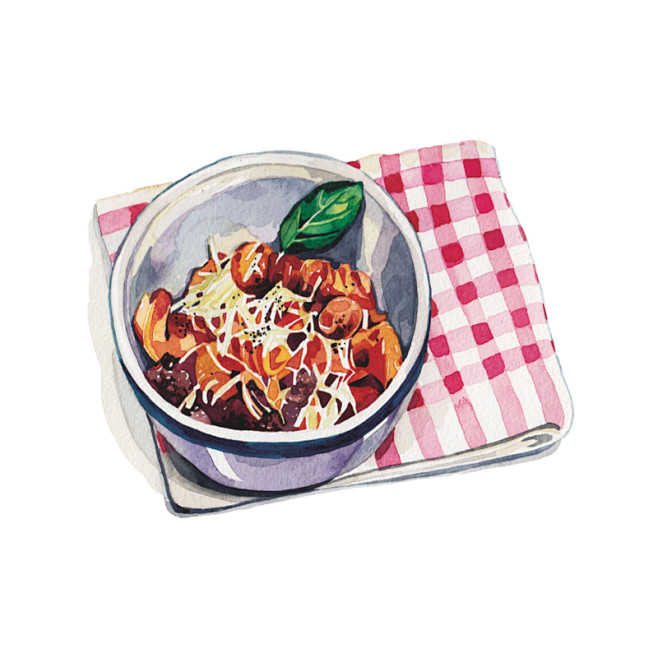 手绘彩铅食品饭菜手帐素材