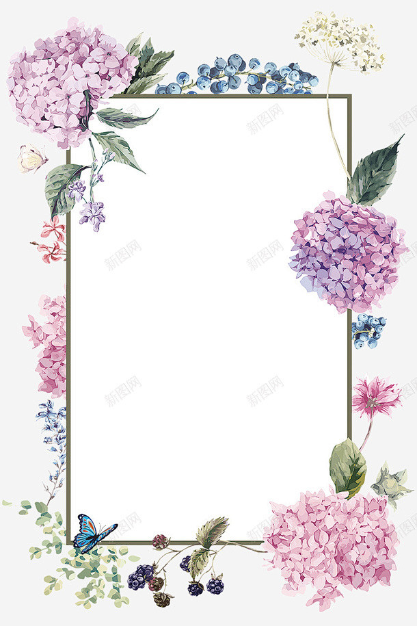 花草手绘边框树叶边框花朵边框元素免抠png设计图片免费下载页面网页