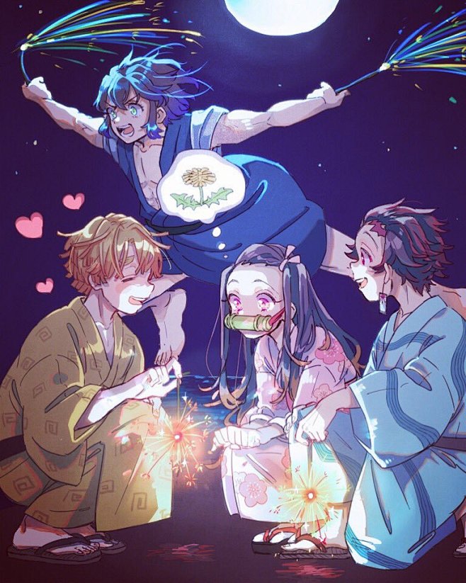 鬼灭之刃嘴平伊之助灶门炭治郎灶门祢豆子我妻善逸twimixedsoramame