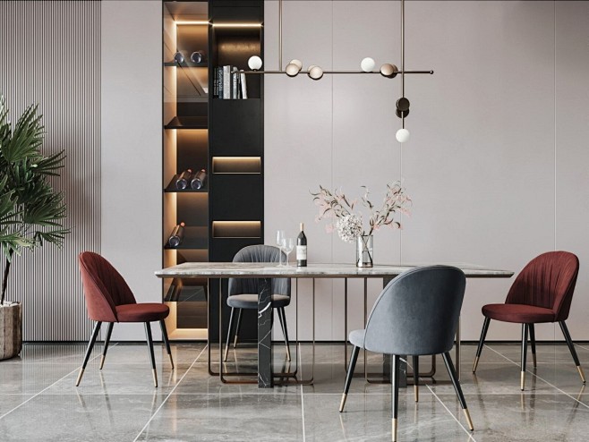 现代轻奢餐厅室内设计拓者设计吧