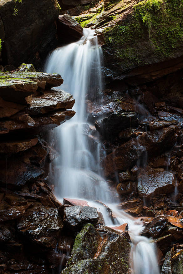 绵绵细水瀑布流风景美图