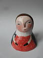 SALE -Millicent - Clay doll figure - folk art