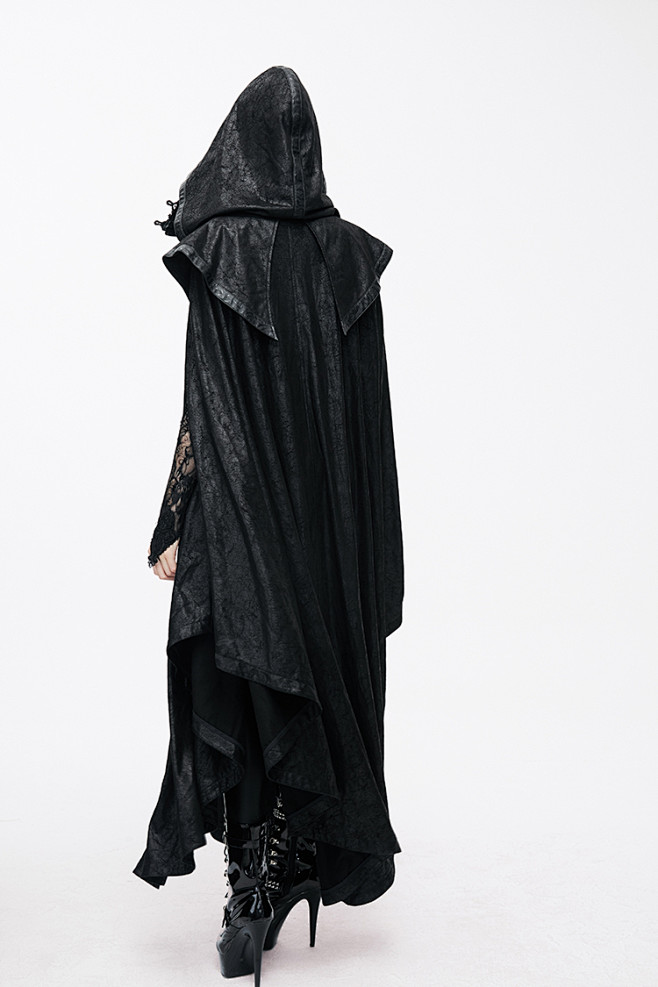 新款秋冬朋克风骑士十字架暗黑系长款巫师帽斗篷装披风外套风衣男淘宝