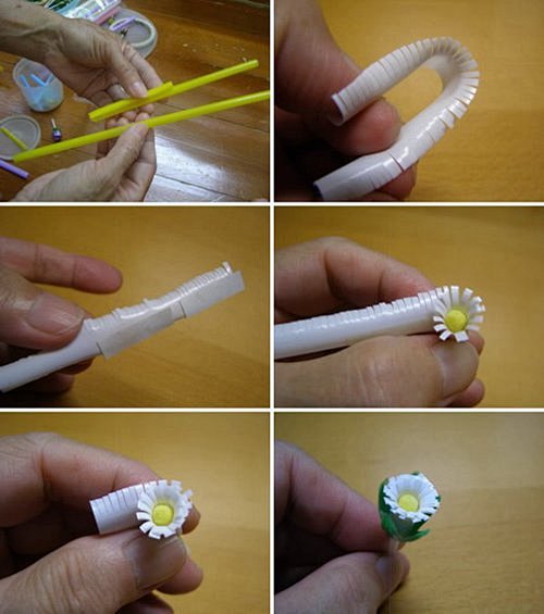 极为普通的吸管也能制作出简单唯美的小雏菊花