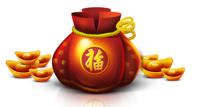 红包金银财宝福袋喜庆
