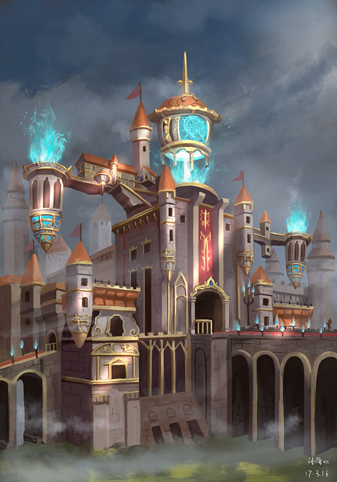 动漫欧式宫殿背景图图片
