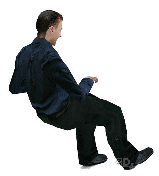 男人坐姿max人物3d模型