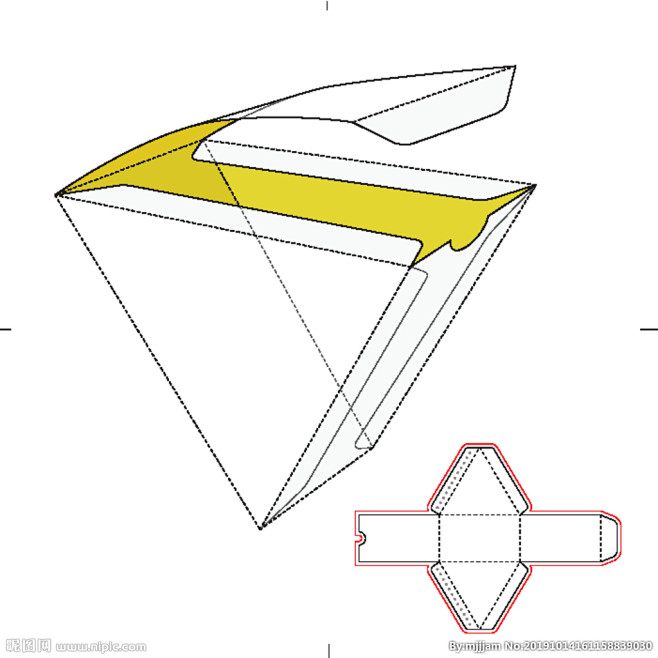 包装盒刀模效果图刀版图