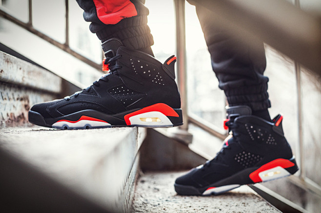 黑红 aj6 抢先开箱 上脚