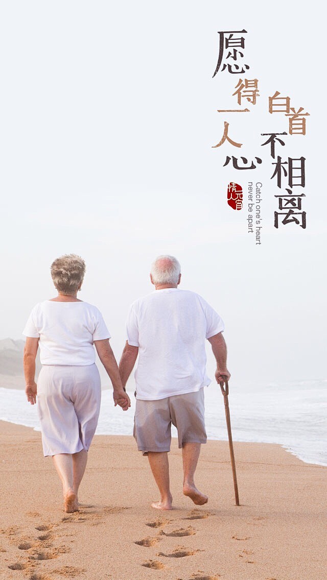 愿得一人心白首不相离老年父母背影