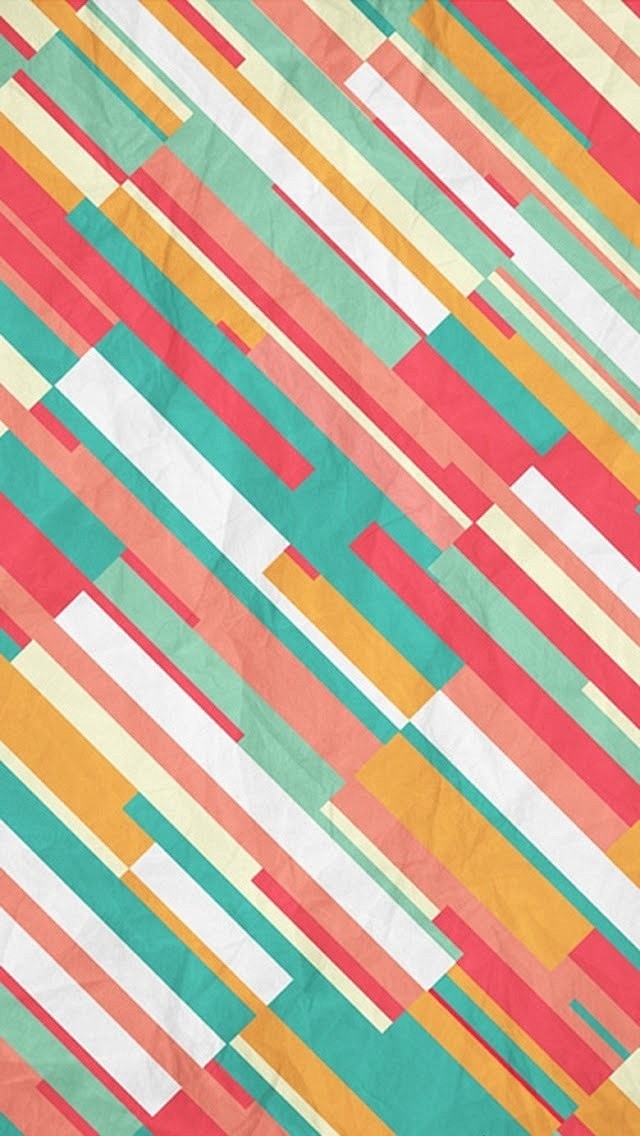 复古撞色平铺花纹iphone壁纸