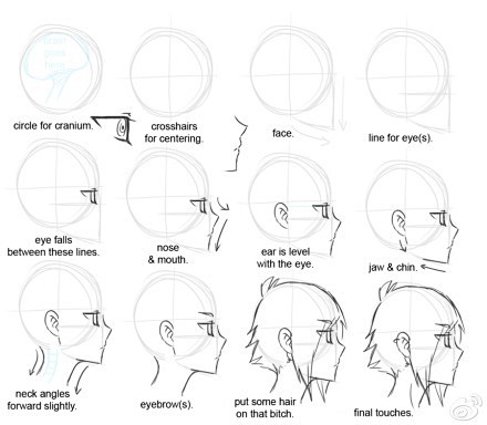 教程新手教程如何画动漫人物头部的侧面图davick