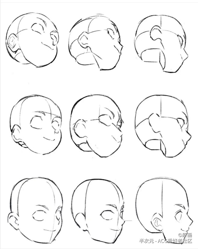 各个角度的头部素材