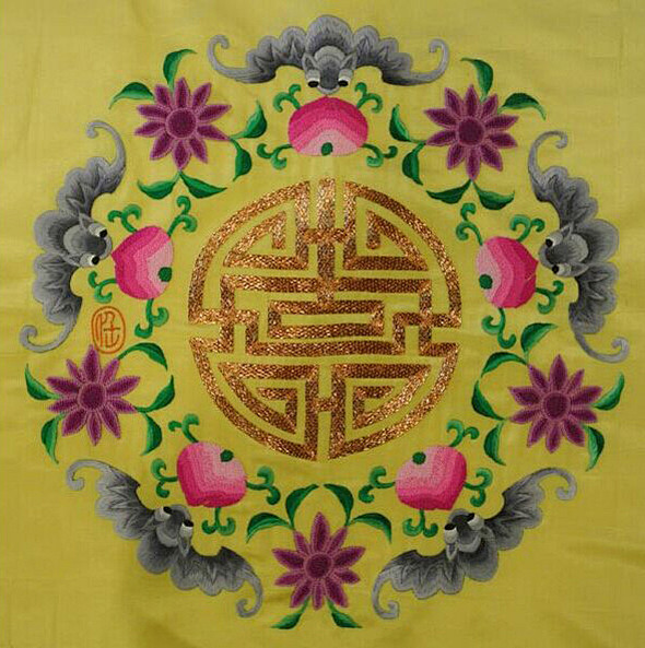 刚柔之绣中国传统吉祥团花刺绣纹样欣赏