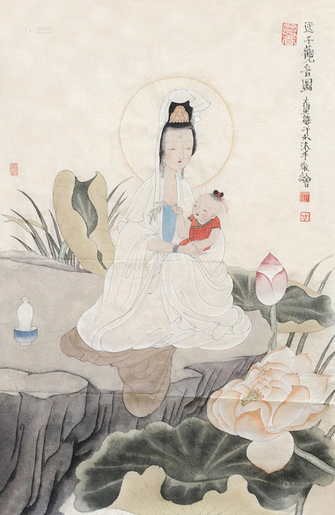 于水送子观音图
