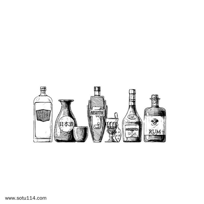 酒瓶手绘3