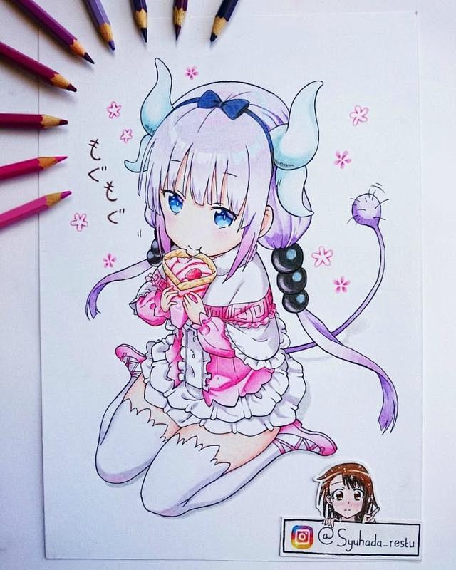 彩铅手绘卡通人物好可爱颜色好细腻