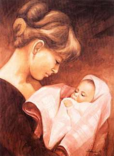 各国油画家笔下的母与子