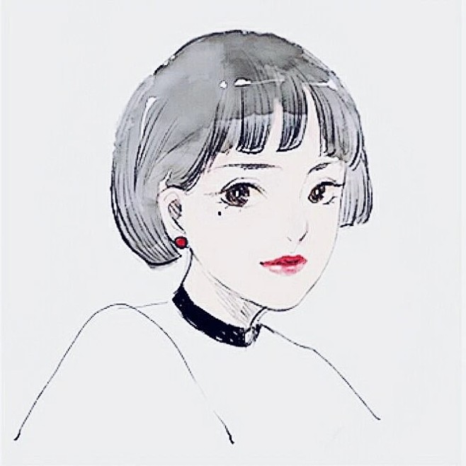 喜欢点赞或评论女生头像欧美头像卡通手绘女头插画女生头像短发手绘女