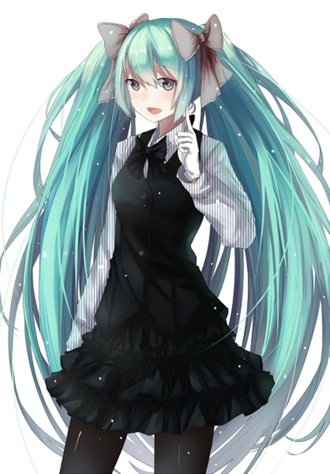 二次元少女初音未來插畫原創手繪萌系少女