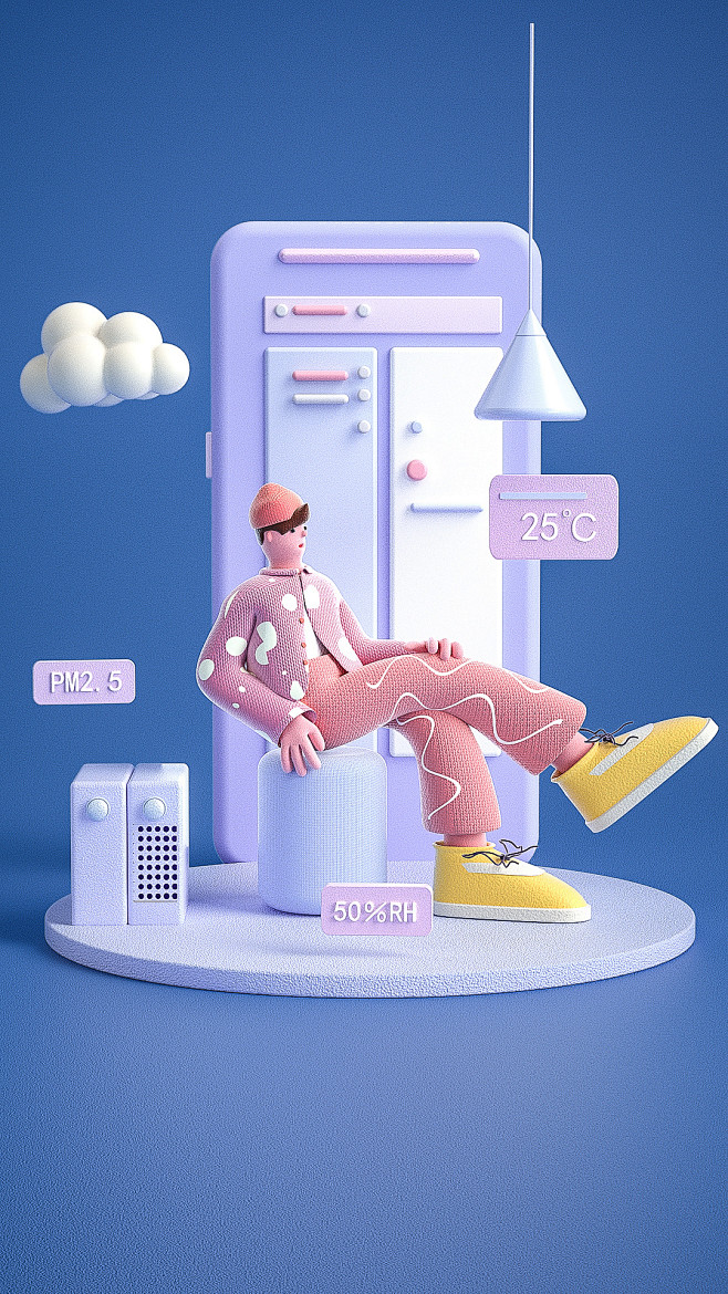 c4d人物c4d潮玩ip卡通形象c4d建模渲染自网络精选