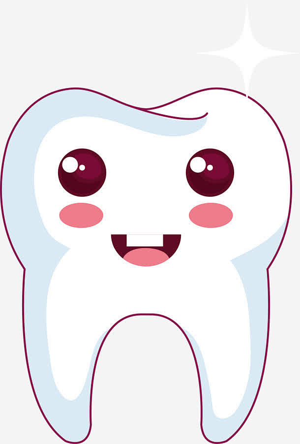 卡通矢量洁白牙齿图