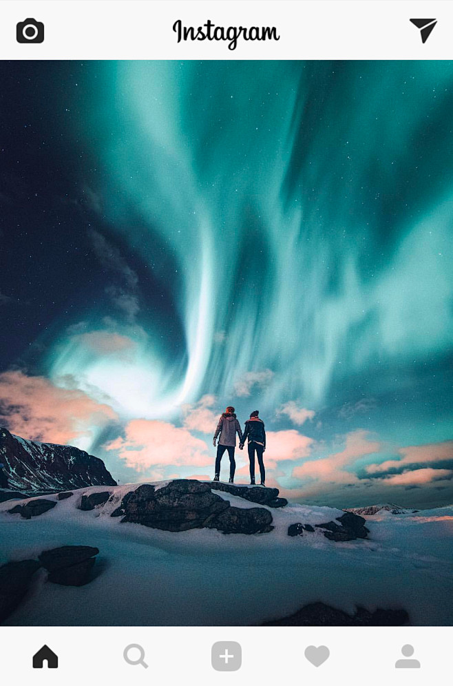 旅行情侣极光风光