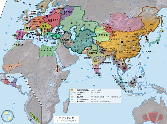 明代亚欧世界历史地图二