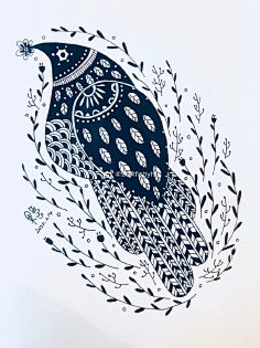 com瓶花 黑白画 手绘 装饰画 缠绕橘子红了些采集到装帧插画橘子红了