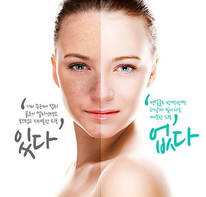 美女面部化妆前后对比图