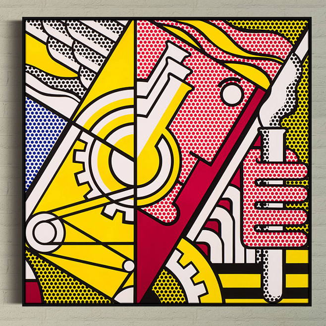 美国波普艺术大师利希滕斯坦抽象工业时代前卫波点装饰画无框画淘宝网