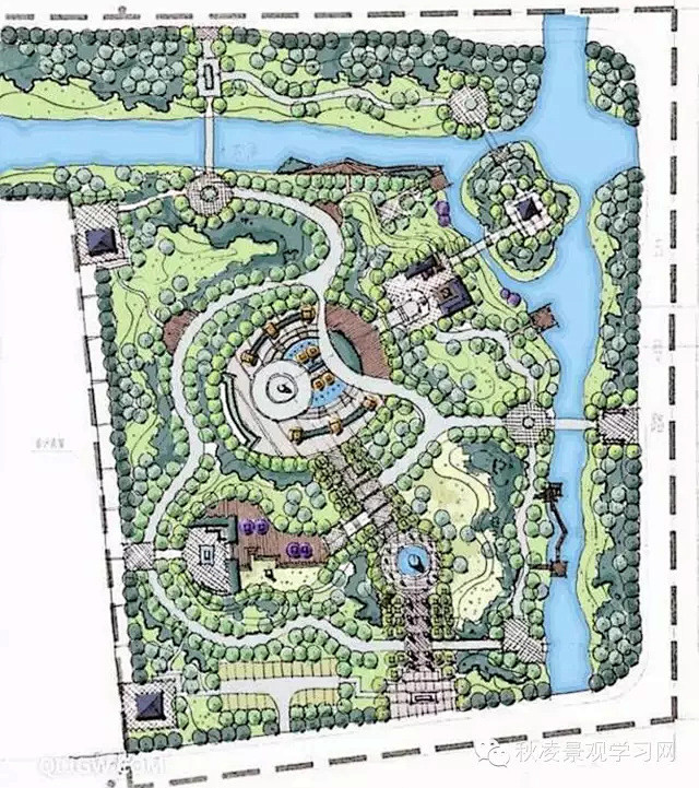 公园设计分析—文化集中展示区及滨河区景观la-景观平面图73堂果心