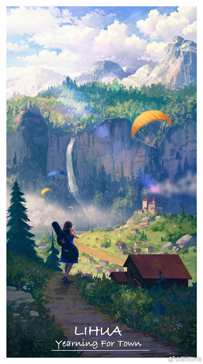 一组梦里幻想的世界画面的场景氛围犹如动漫里的一个片段画面中的故事