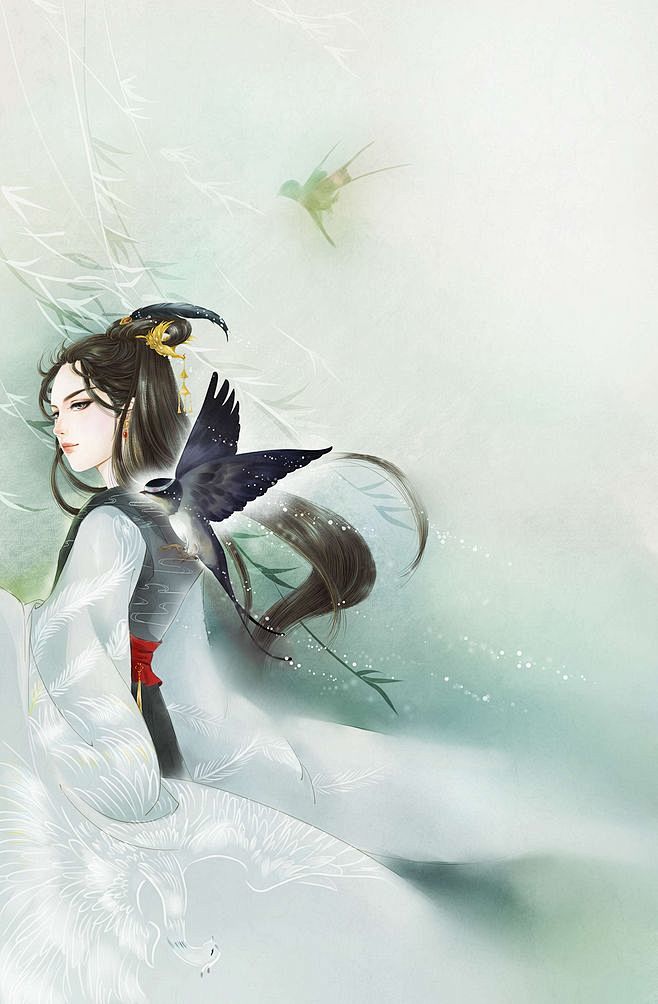 封面底图古风人物一女