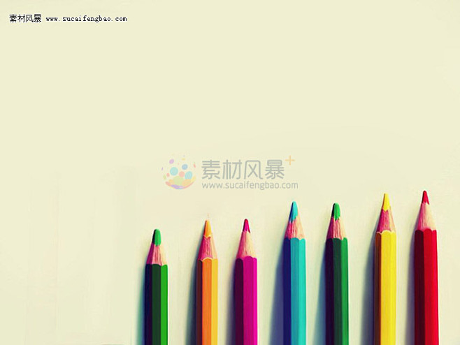 彩色铅笔ppt背景素材ppt背景图片ppt底图素材风暴wwwsucaifengbaocom