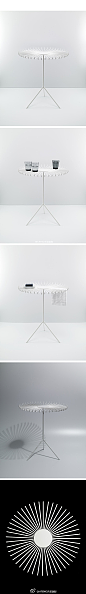 一款占空间很小的美丽桌子~~可以放置日常物件，还能挂晒你的物件。来自英国设计师Alex Bradley的创意。