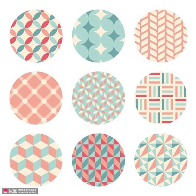 形状组合立体空间创意圆形简约图案图案设计简约平铺