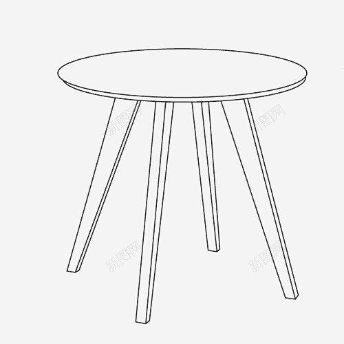 圆形桌子椅子简笔画图片