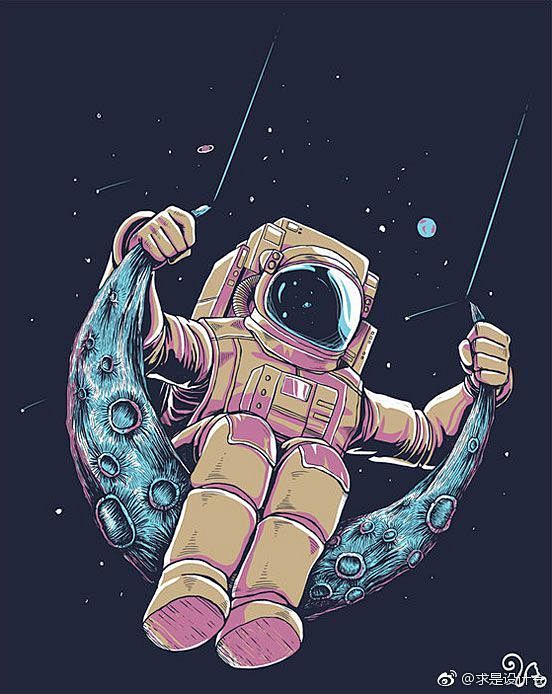 超有想象力的宇航员插画欣赏求是爱设计67676767