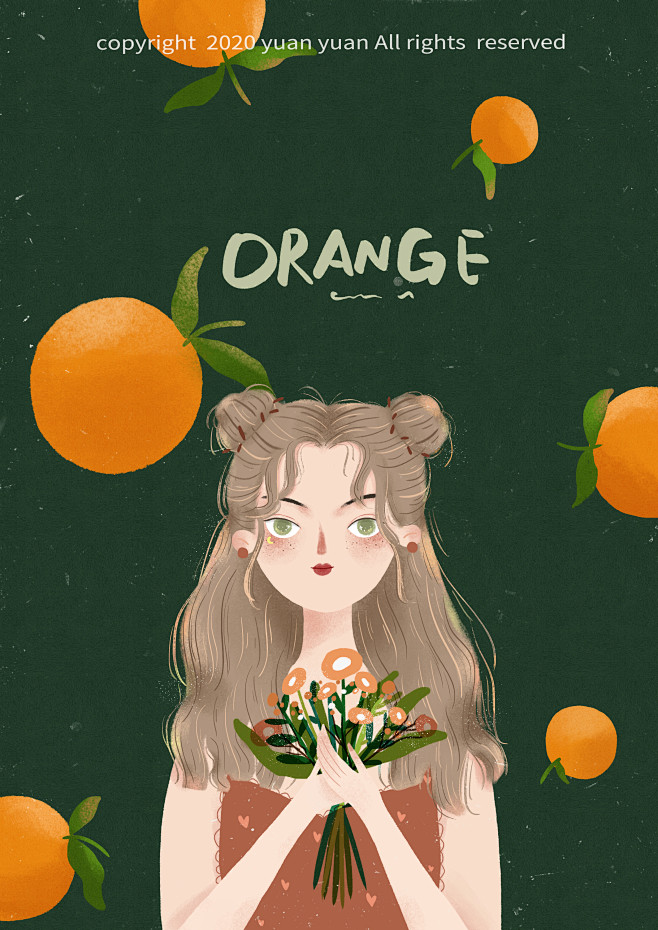 水果系列橙子女孩