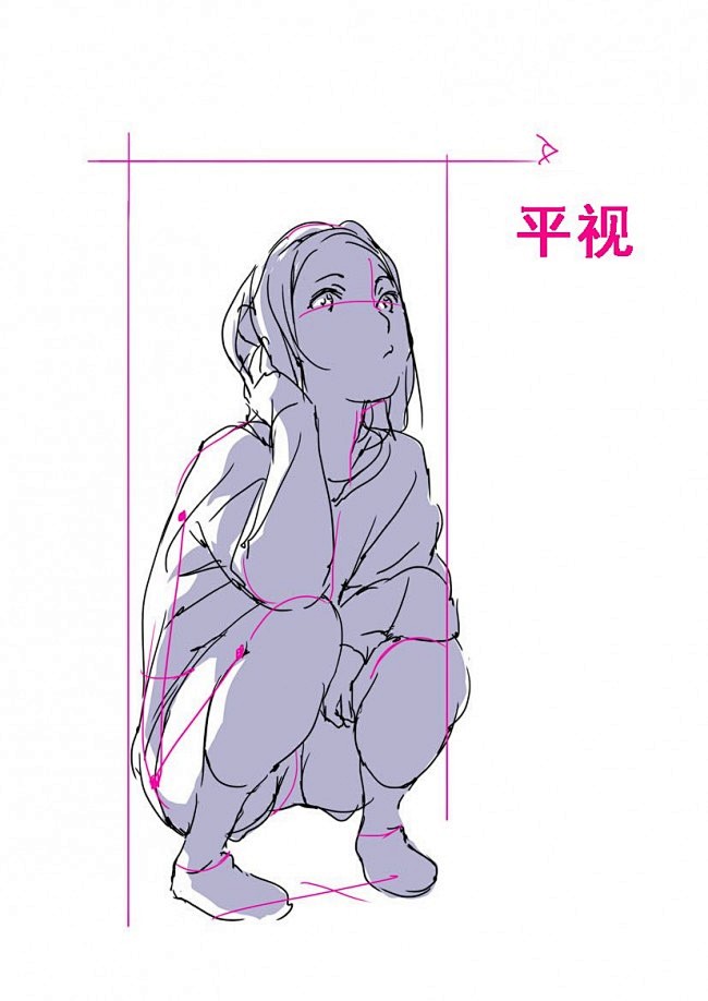 动漫插画女生蹲着的姿势参考图蹲下的女孩姿势怎么画画法wwwyouyixcom