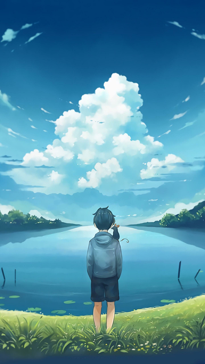 动漫插画漫画萌系水粉唯美头像壁纸情侣头像美景意境清新全屏二次元