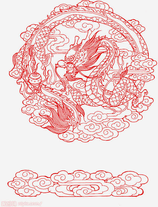 中国传统元素剪纸龙高清素材免费下载页面网页平面电商创意素材png