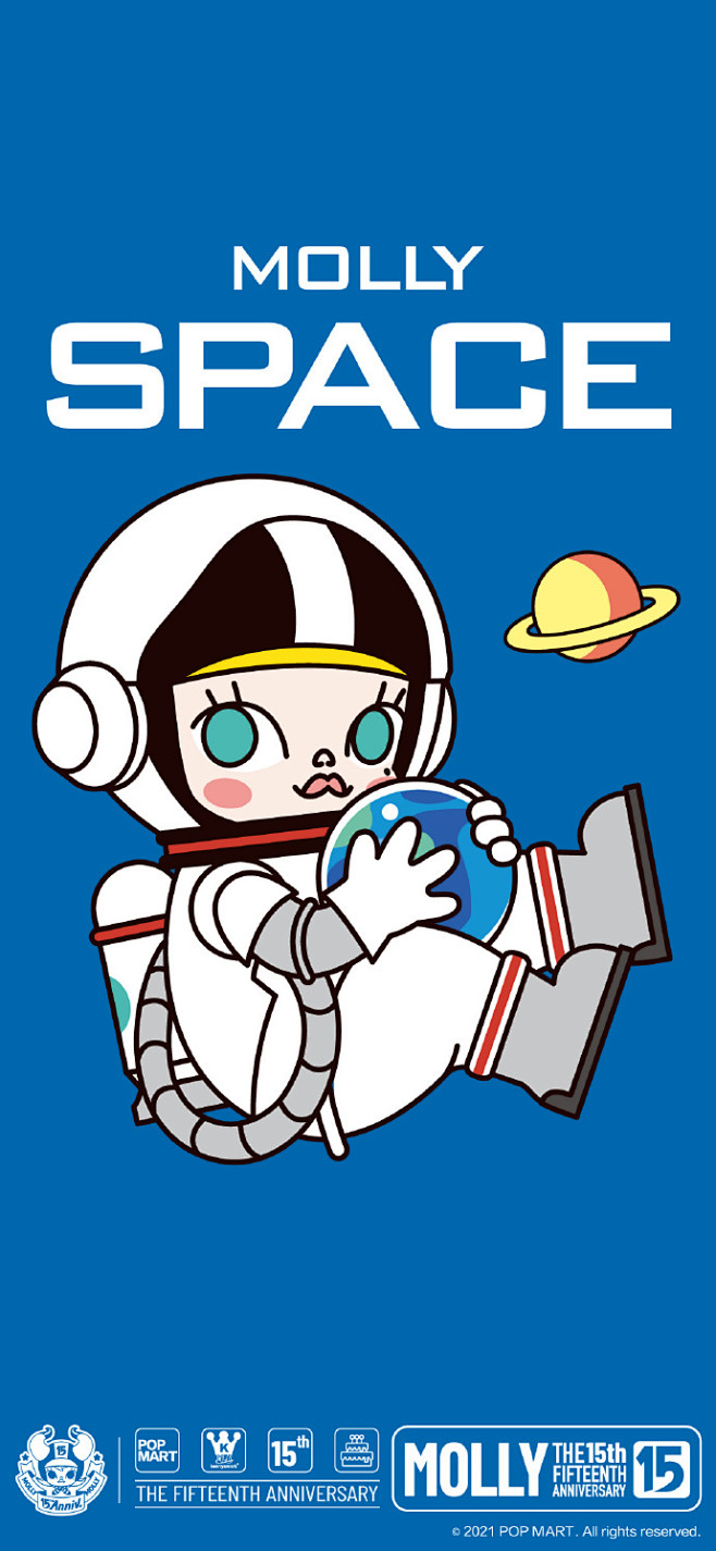 #泡泡玛特壁纸# molly十五周年专属手机壁纸来啦~风格百变,闪亮登场小