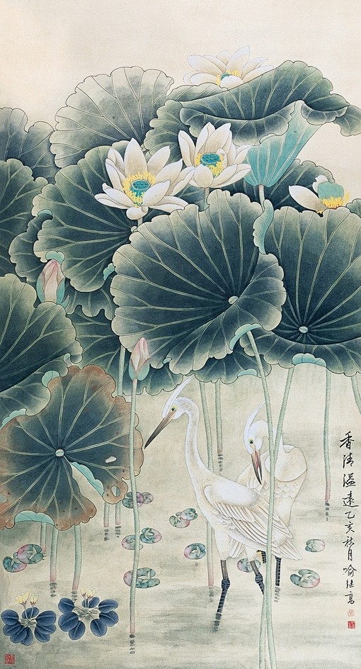 图片荷花中国风水墨水墨画中国艺术中国画